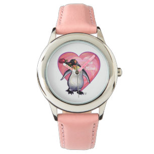 Reloj De Pulsera El día de San Valentín del pingüino