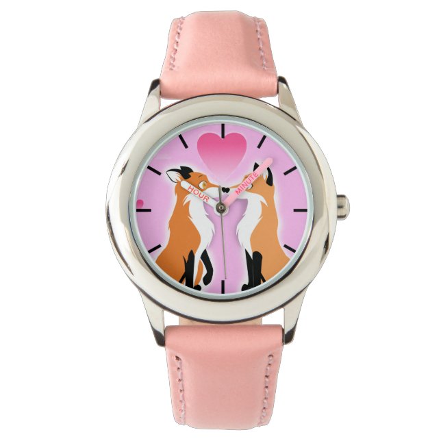 Reloj De Pulsera El día de San Valentín Foxes (Anverso)
