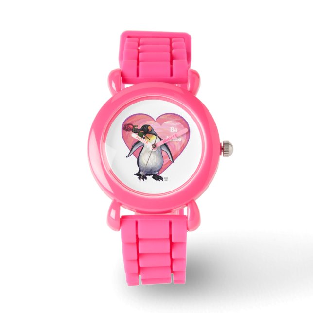 Reloj De Pulsera El día de San Valentín Penguin (Anverso)