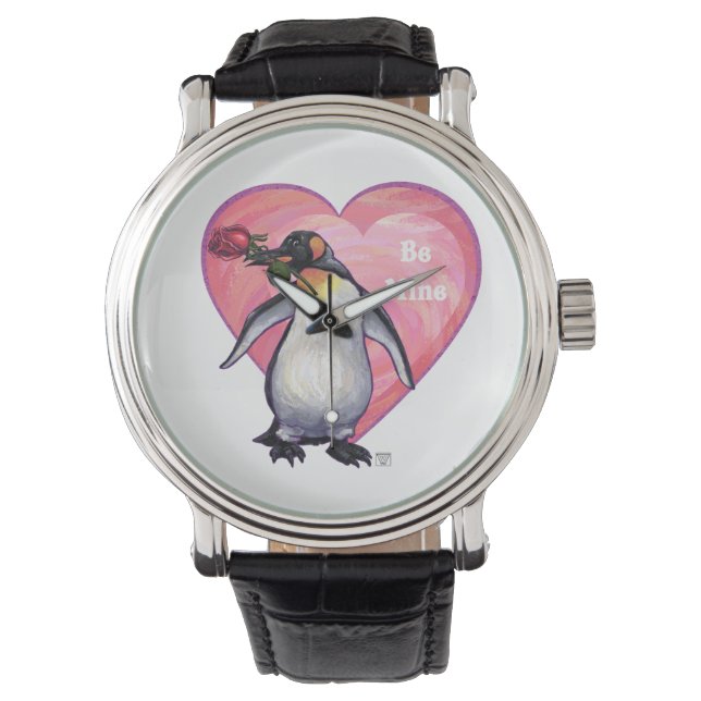 Reloj De Pulsera El día de San Valentín Penguin (Anverso)