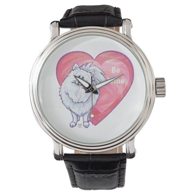 Reloj De Pulsera El día de San Valentín Pomerania Blanca (Anverso)