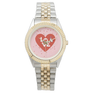 Reloj De Pulsera El día de San Valentín Rústica Amor Clásica Mujere