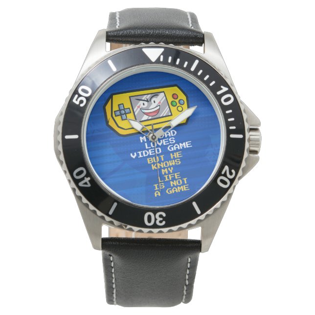 Reloj De Pulsera El divertido juego portátil amarillo del día del p (Anverso)