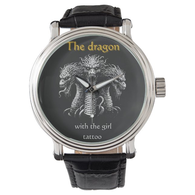 Reloj De Pulsera El dragón con el tatuaje Chica - Gracioso oscuro (Anverso)