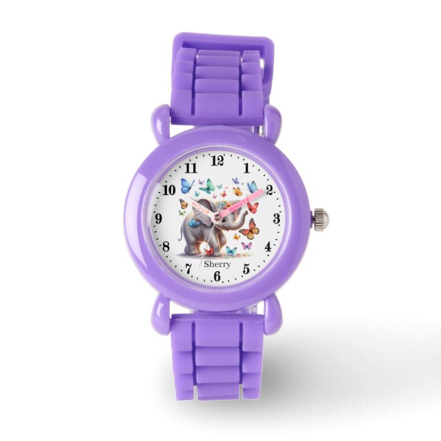 Reloj De Pulsera El elefante lindo agrega chicas de nombres (Anverso)