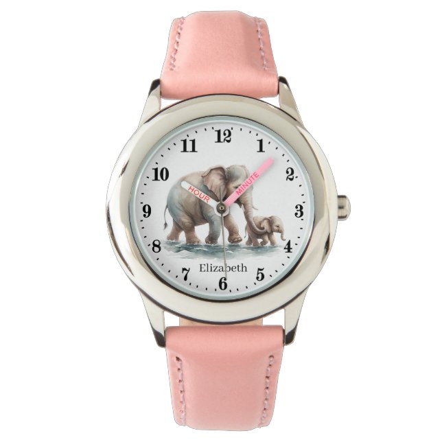 Reloj De Pulsera El elefante lindo agrega chicas de nombres (Anverso)