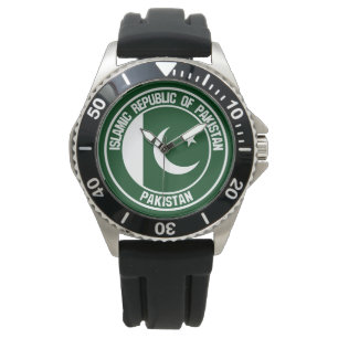 Reloj De Pulsera El emblema de la ronda de Pakistán