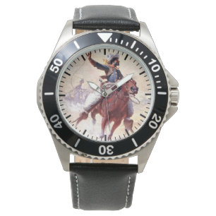 Reloj De Pulsera El enlazamiento 1914 Range Cowboy William R Leigh