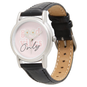 Reloj De Pulsera El eslogan hippie de los 70 solo es buena vibració