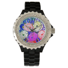 Reloj De Pulsera El esmalte negro Diamante de imitación de las muje