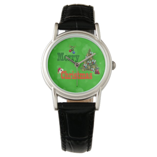 Reloj De Pulsera El estilo de los Navidades del bowling en césped, (Anverso)