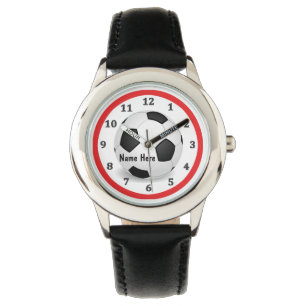 Reloj De Pulsera El fútbol personalizado mira a muchachos con su