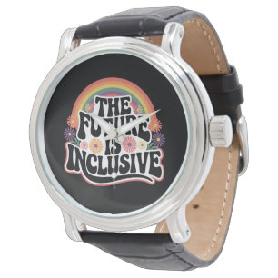 Reloj De Pulsera El Futuro es Bandera LGBTQ Arcoíris Inclusivo Gay 