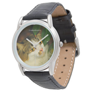 Reloj De Pulsera El gato caprichoso y la camelia