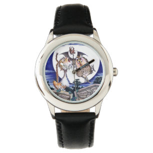 Reloj De Pulsera El gato, el murciélago y la lechuza