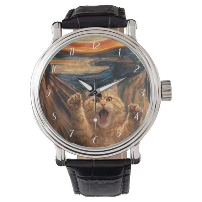 Reloj De Pulsera El Gato Grita Arte de Parodia                      (Anverso)