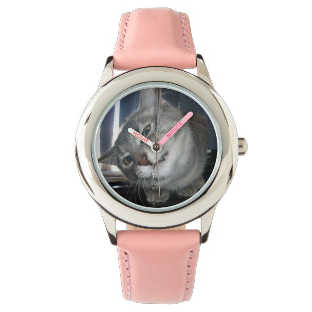 Reloj De Pulsera El Gato Odia El Agua Enfrenta, (Anverso)
