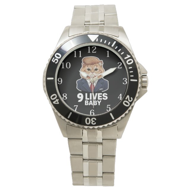 Reloj De Pulsera El gato Trump 9 vive a un bebé (Anverso)