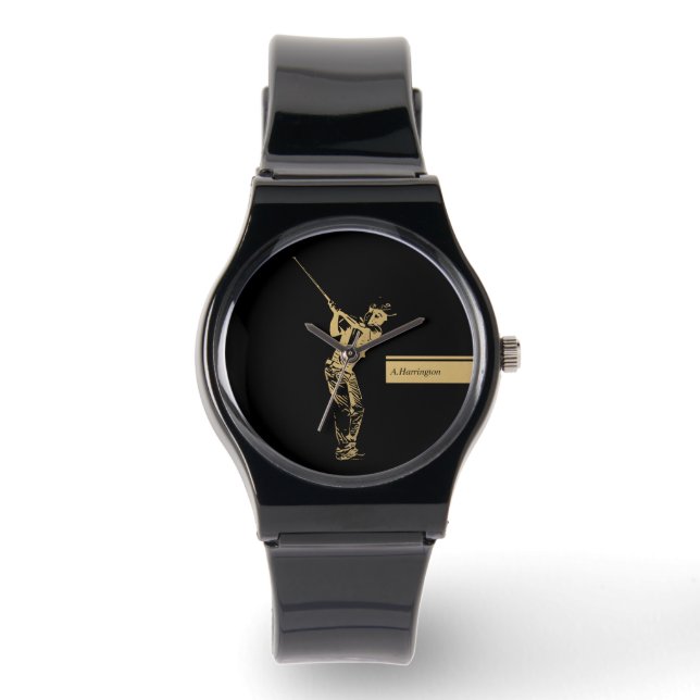 Reloj De Pulsera El golfista dorado (Anverso)