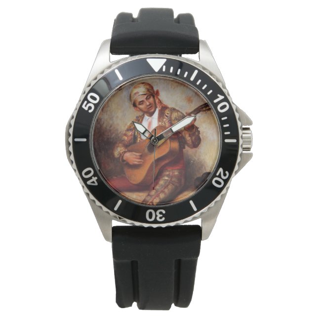 Reloj De Pulsera El Guitarista Español (por Pierre-August Renoir) (Anverso)