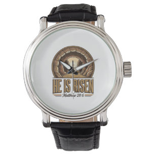 Reloj De Pulsera Él ha resucitado Mateo 28 6 Diseño Cristiano Vinta