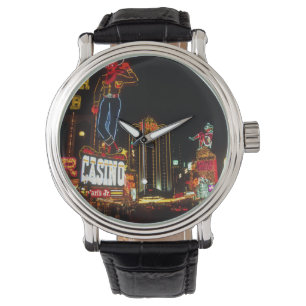 Reloj De Pulsera El horario nocturno de Las Vegas Neon ilumina el R