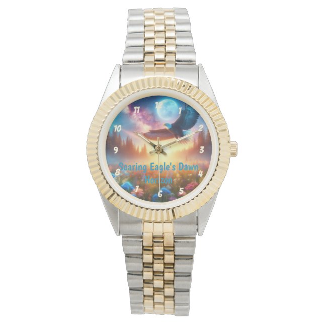 Reloj De Pulsera El horizonte del alba del águila se eleva (Anverso)