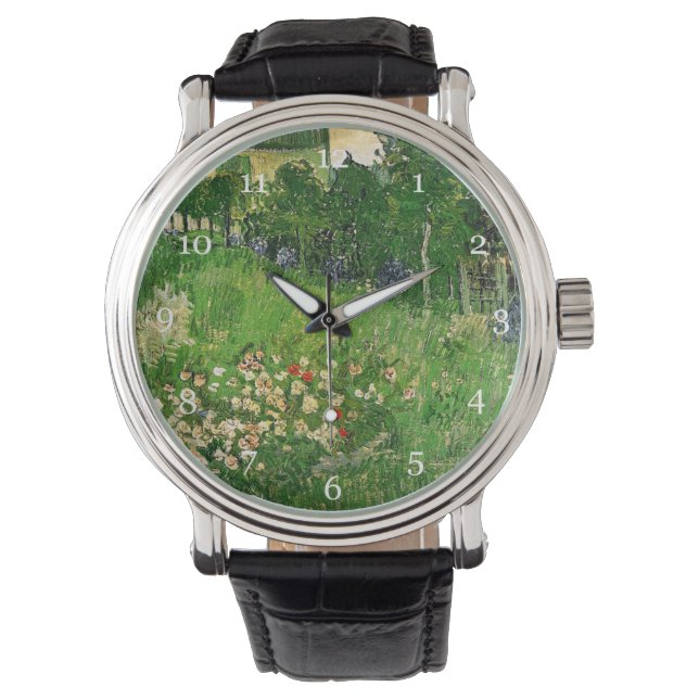 Reloj De Pulsera El jardín de Daubigny, Vincent Van Gogh. (Anverso)