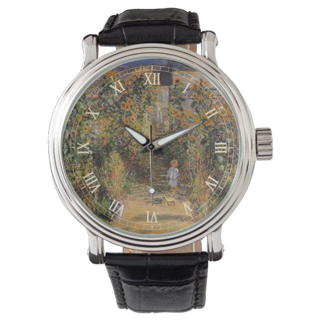 Reloj De Pulsera El jardín del artista en Vetheuil por Claude Monet (Anverso)