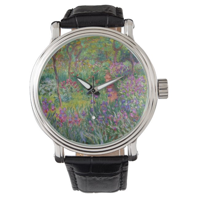 Reloj De Pulsera El Jardín Iris De Giverny De Claude Monet (Anverso)