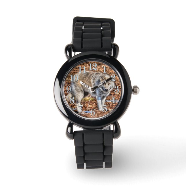 Reloj De Pulsera El lobo blanco del Ártico y la vigilancia de la vi (Anverso)