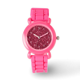 Reloj De Pulsera El magenta rojo oscuro rompe con números