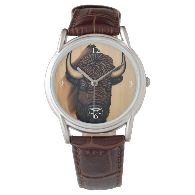 Reloj De Pulsera El Majestuoso Bison - Un Símbolo De Poder Y Libert (Anverso)