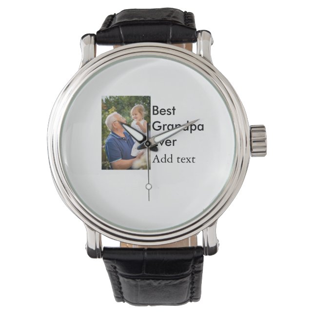 Reloj De Pulsera El mejor abuelo siempre agrega el nombre de la fot (Anverso)