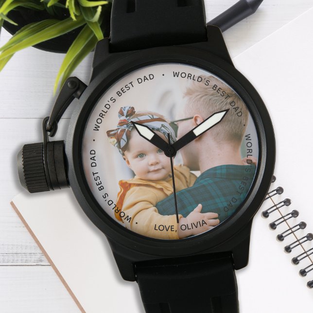 Reloj De Pulsera El mejor control fotográfico personalizado de papá (Subido por el creador)