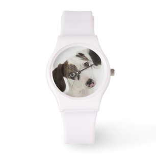 Reloj De Pulsera El mirar fijamente femenino del perrito del