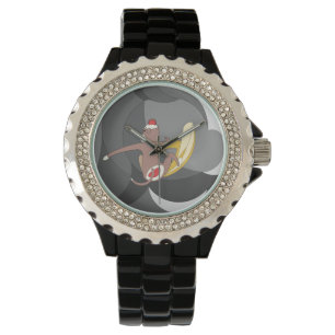 Reloj De Pulsera El mono del calcetín fue a practicar surf plátan