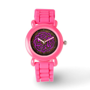 Reloj De Pulsera El nudo céltico esmaltó púrpura en el arte digi