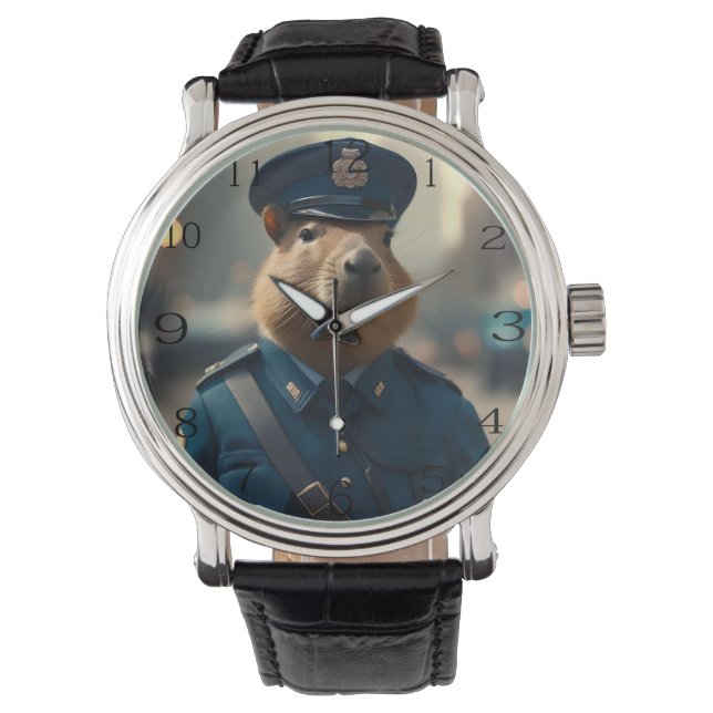 Reloj De Pulsera El oficial Capybara: Manteniendo la paz, (Anverso)