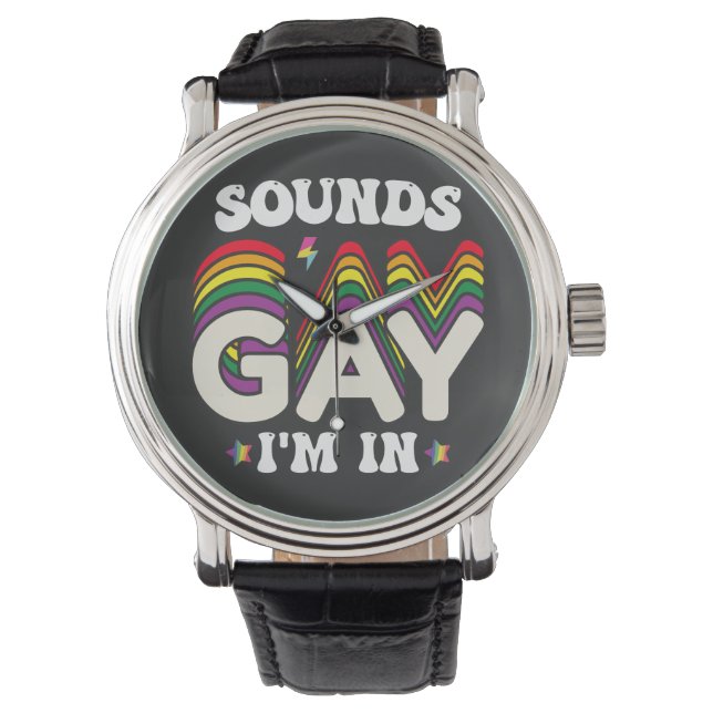 Reloj De Pulsera El Orgullo LGBT Groovy me suena gay (Anverso)