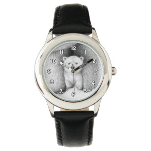 Reloj De Pulsera El oso polar Cub mira