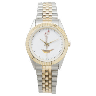 Reloj De Pulsera El pájaro embrujado de Audubon sobre la flor roja