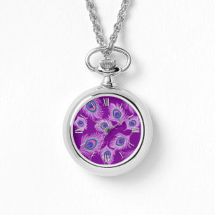 Reloj De Pulsera El pavo real orquídea se nutre del púrpura anquilo