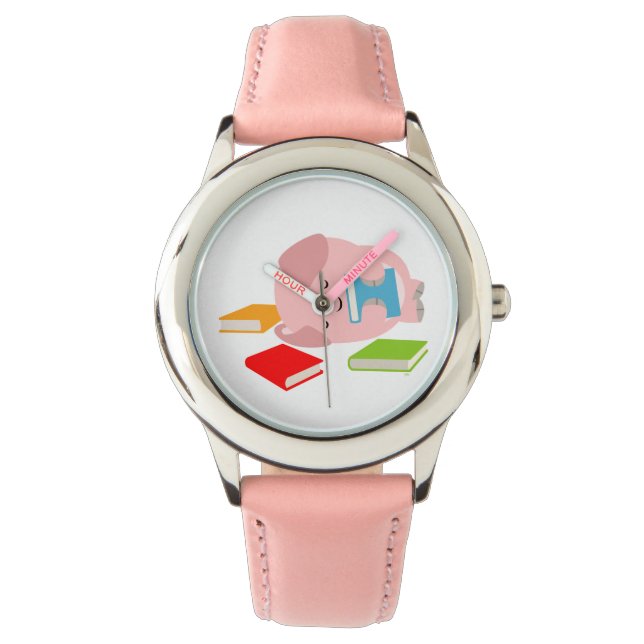 Reloj De Pulsera El Pequeño Amante del Libro (Cerdo Personalizado) (Anverso)