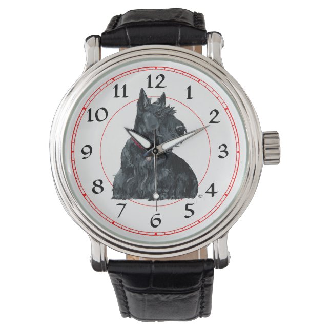 Reloj De Pulsera El perro escocés roca alrededor (Anverso)