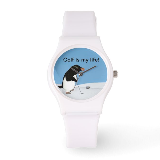 Reloj De Pulsera El Personalizable de golf de Penguin (Anverso)