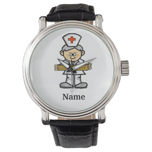 Reloj De Pulsera ¡El Personalizar Gray Hair Male Nurse Watch!