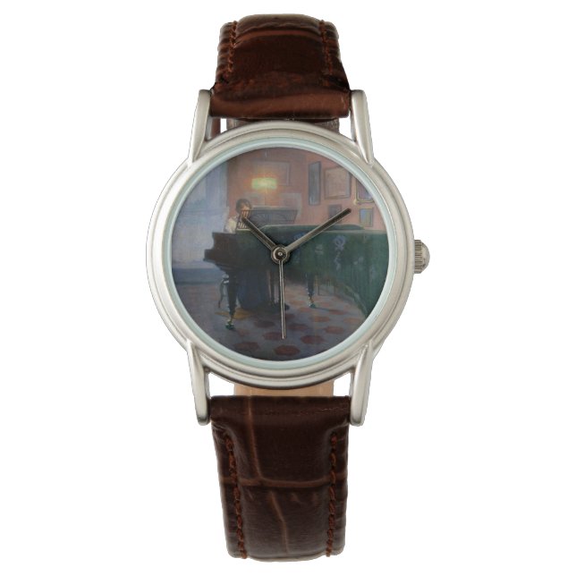 Reloj De Pulsera El Piano Player (Pianista) (Música Femenina) (Anverso)
