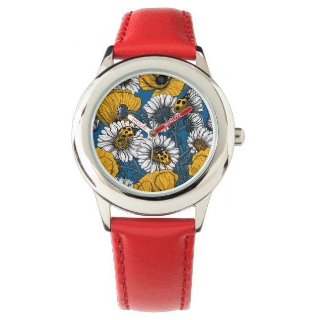 Reloj De Pulsera El prado en amarillo y azul (Anverso)