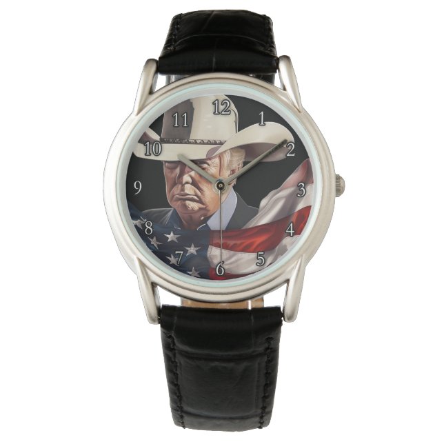 Reloj De Pulsera El presidente Donald Trump: La bandera estadounide (Anverso)